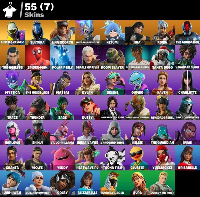 🔥JOHN WICK (ENCRE & PAPIER) 🔥+HACHE DE Faucheur⛏️+SPIDER-MAN🕷️+DOOM SLAYER💀 🔥 55 SKINS🔥|PC/PS/XBOX| ACCÈS COMPLET✅, Продажа, скины 55