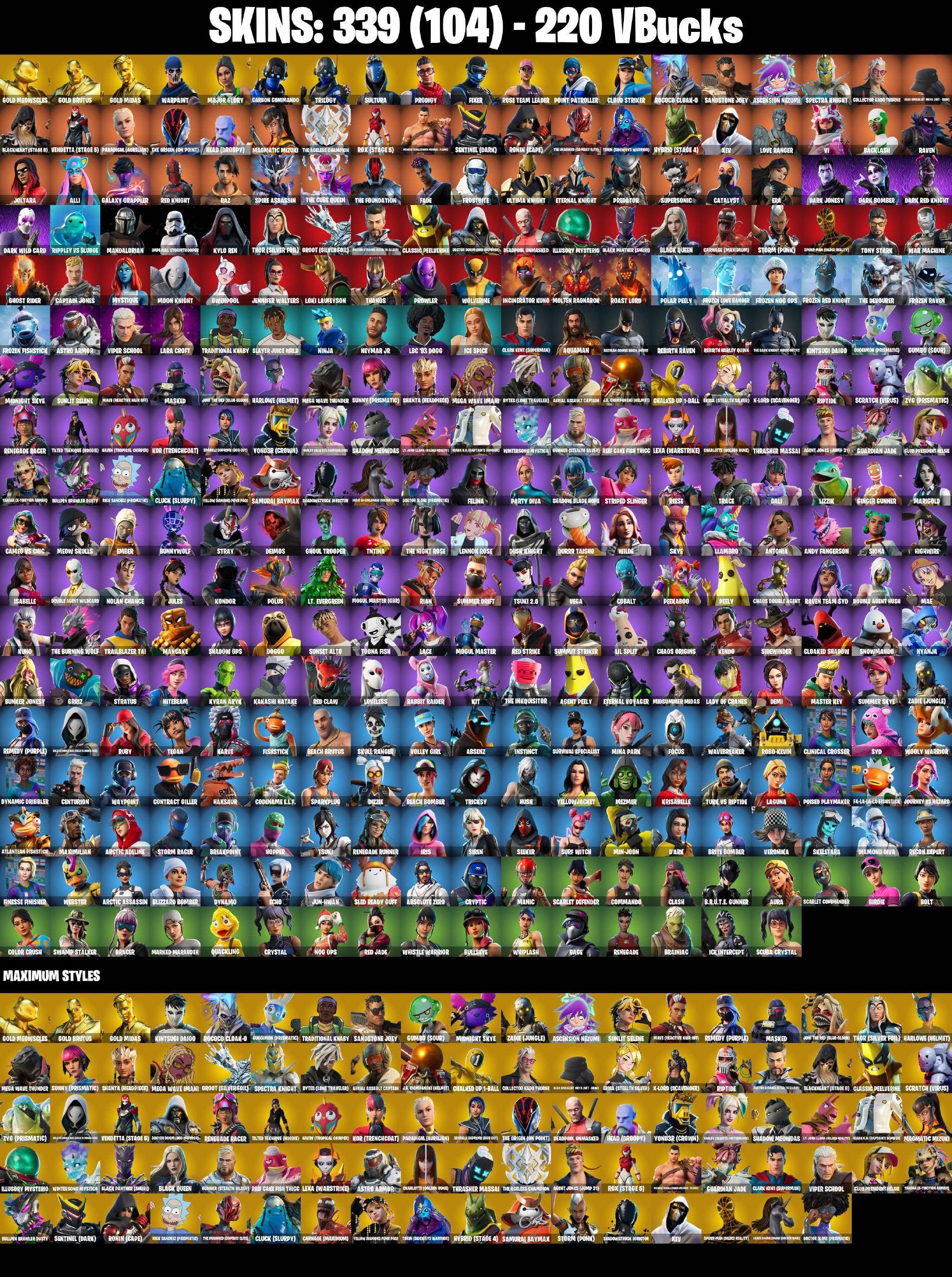 [PC/NS/XBOX] 372 SKINS | Rose Team Leader | Warpaint | Prodigy | Carbon Commando | Fixer, Sale, skins 372