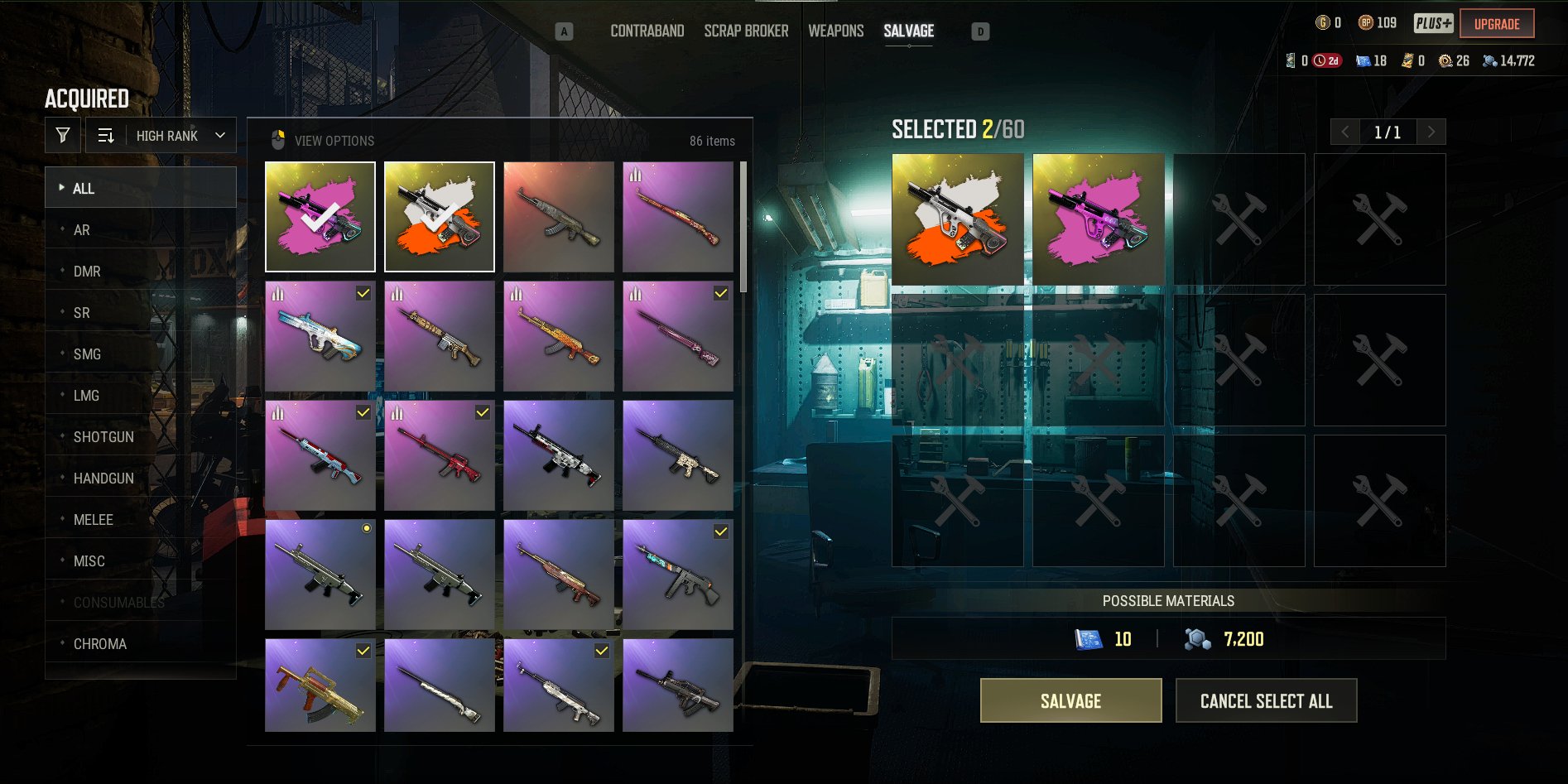 💖FOR DONATION💖🎀2x [CHROMA] NEON DREAM - AUG (MAGENTA + WHITE)🎀🔥23 SCHEMES + 14K POLYMERS🔥✅490 LVL✅, No BATTLEGROUNDS Plus