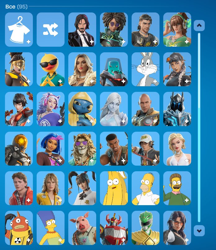 🔷🌊【🔥 95 Skins 🔥】【💎 John Wick + The Simpsons + Messi 💎】【 2600 V-Bucks 💙 💙 Battle Pass 💙】, Sale, skins 95