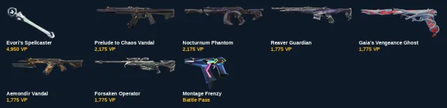 VA4772 EU EU | Level 61 | 8 skins | 13 agents | Evori Spellcaster | Vandal from "Prelude to Chaos", Sale, Calibration, Agents: 13, Skins: 8