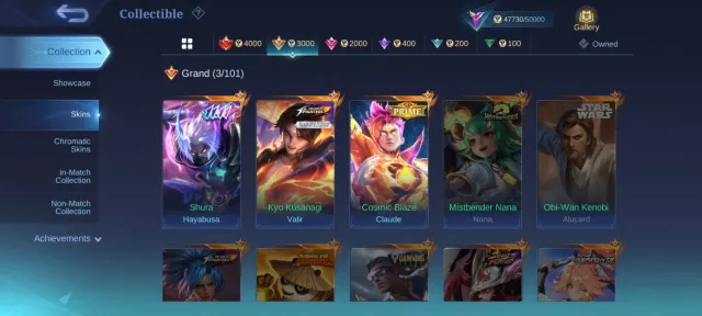 🔥KOF Valir➤11.11 Hayabusa➤Prime Claude➤LUCKYBOX Alpha➤Star Kagura➤Lesley➤zodiac➤Lunox➤Gusion, Продажа, Ранг: Мифический, Уровень: 38, Процент перемог: 48%, Герої: 72, Облики: 144
