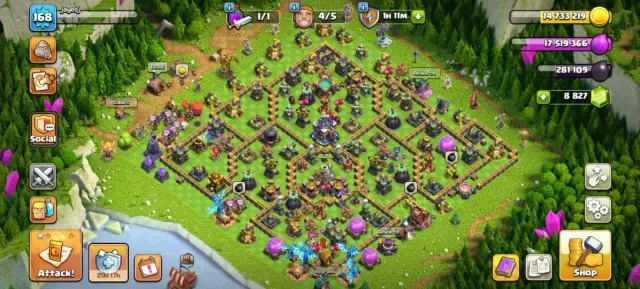 🟥⬛🛑Th 15 NEAR MAX🛑⚫XP 168🛑⚫Heroes Level-K85/Q85/MP60/W60/RC30🛑⚫Gems 8829🛑⚫With Gmail🛑⚫Full Access, 15 TH Main Village, 10 TH Builder