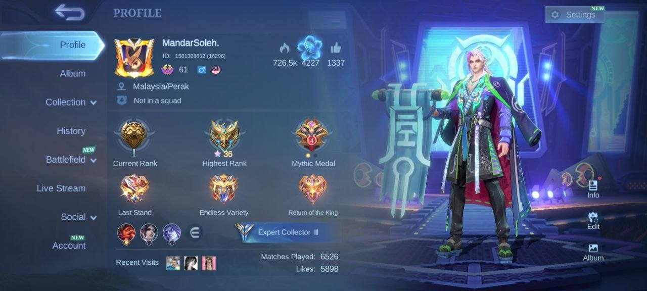 KOF Karina🌈LUCKYBOX🌈collector Natalia🌈deluxe 18🌈EPIC🌈(moskov⭐Irthil⭐Carmila⭐Harley)🌈emblem Max close, Sale, Rank: Mythic, Level: 61, Winrate: 45%, Heroes: 78, Skins: 136