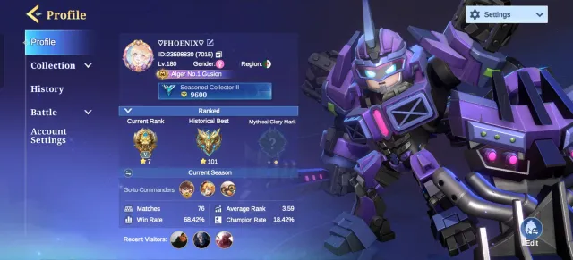 🔥 MOBILE LEGENDS + MAGIC CHESS ACCOUNT 🔥, Продажа, Ранг: Легенда, Уровень: 95, Процент побед: 50%, Герои: 130, Облики: 216