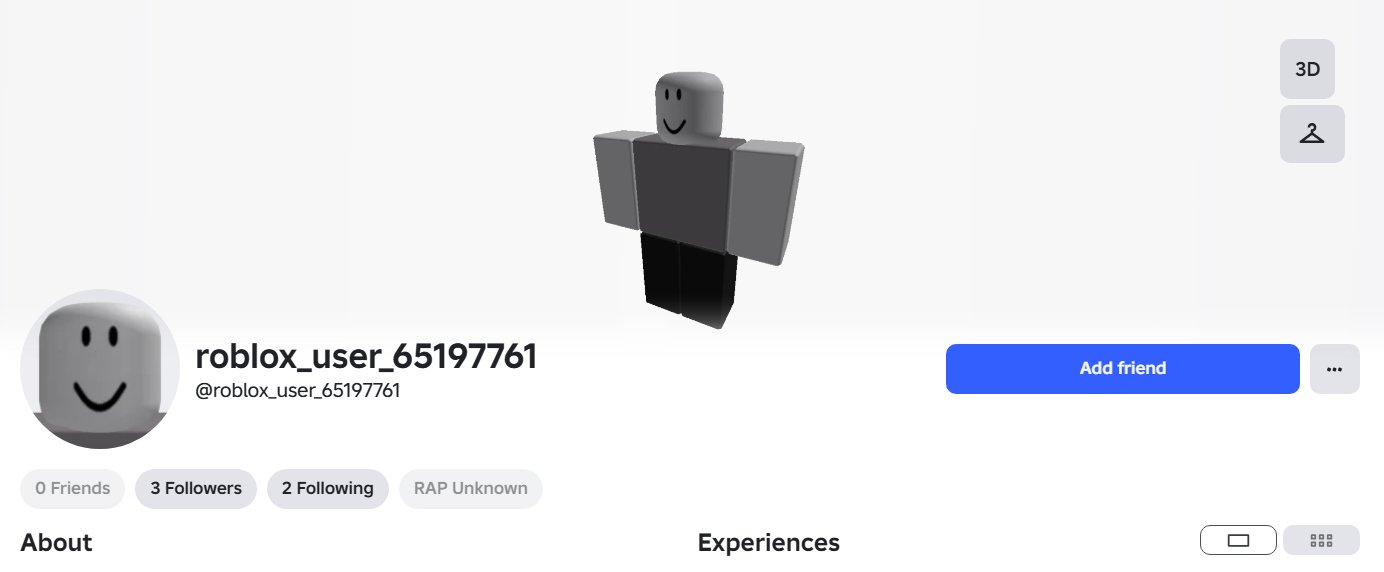 ✅2014 account | 💎Unique Username💎 | ✨roblox_user_65197761✨ | 💫Free Username Change💫 | Not verified✅, Sale, Voice chat: No