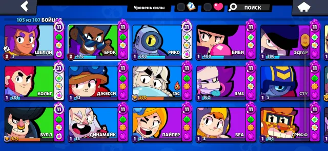 Good account, I respond quickly, tasty price, 53000 trophies, 105 brawlers, 32 primes