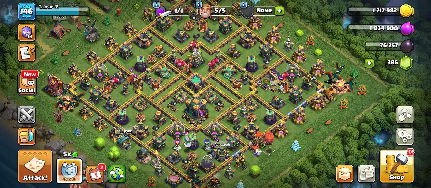 👑 ТХ 14 ФУЛЛ МАКС 🧱 Макс Защита и Все Стены ⚔️ Герои 70-76-57-31-30 ⭐ 11 Эпических Снаряжений, 14 TH Main Village, 10 TH Builder