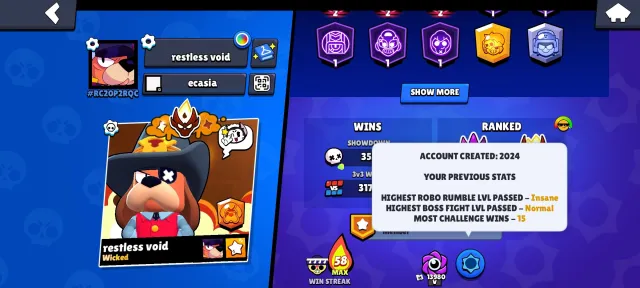 ACCOUNT WITH 2 MASTERS🔥 , 20 11 POWER🔥 , 11 PRIMES🔥 , 84 BRAWLERS🔥 , 22770 trophies, 84 brawlers, 11 primes