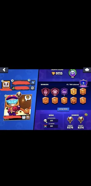 Master of this season, 9000 trophies, 61 brawlers, 5 primes