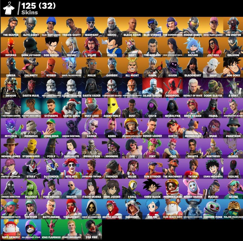 💜✅125 SKINS💜TRÉVIS💜RIPER💜DELUXE PVE💜1500VBUCKS✅💜, Sale, skins 125