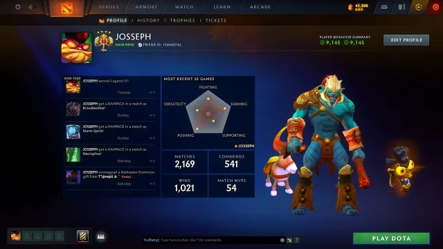 ⚡SOFORTIGE AUSGABE⚡✡️LEGENDÄR 4✡️9100 RANG✡️60 TROPHÄENSTUFE✡️, Verkauf, 3600 MMR, 9100 Rang, 9100 Höflichkeit, 2000 Spiele, 2100 Stunden