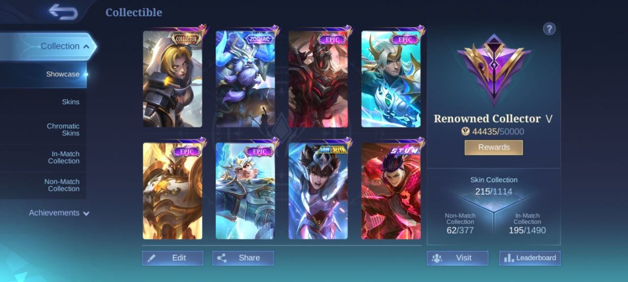🔥EPIC Recall fire crown seal of anvil 215 skin zodiac minotaur Stun Chou🔥 EPIC moskov irthil, Sale, Rank: Mythic, Level: 78, Winrate: 48%, Heroes: 127, Skins: 215