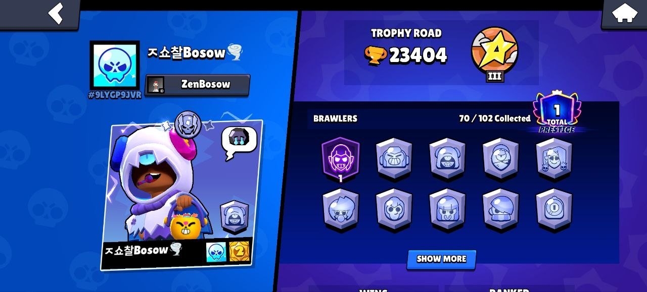🔥 ⭐ Brawl Stars account with unique skins and 23,000 cups🔥 ⭐, trophies 23400, brawlers 70, primes 1