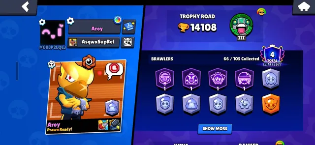 🎮 Brawl Stars + 🏰 Clash of Clans — аккаунты в одном лоте, 14108 кубков, 66 бравлеров, 4 праймов