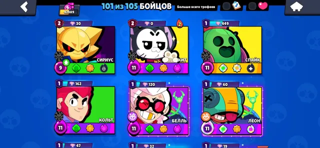 SELLING OLD ACCOUNT BELOW MARKET PRICE 11 legendary skins 15 mythic 42000 trophies 101 brawlers 26 primes
