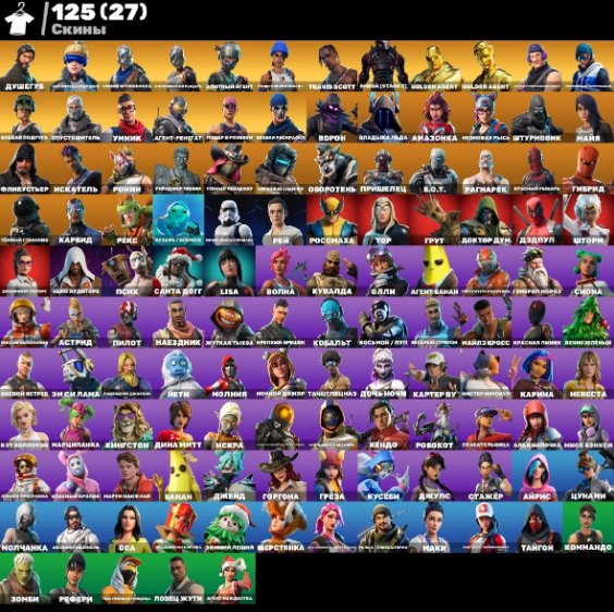 ⚡PC⚡ 🌸126 skins🌸 💯Travis Scott💯☢️take the L☢️💢💢nit💎Leviathan axe💎✨, Sale, skins 126
