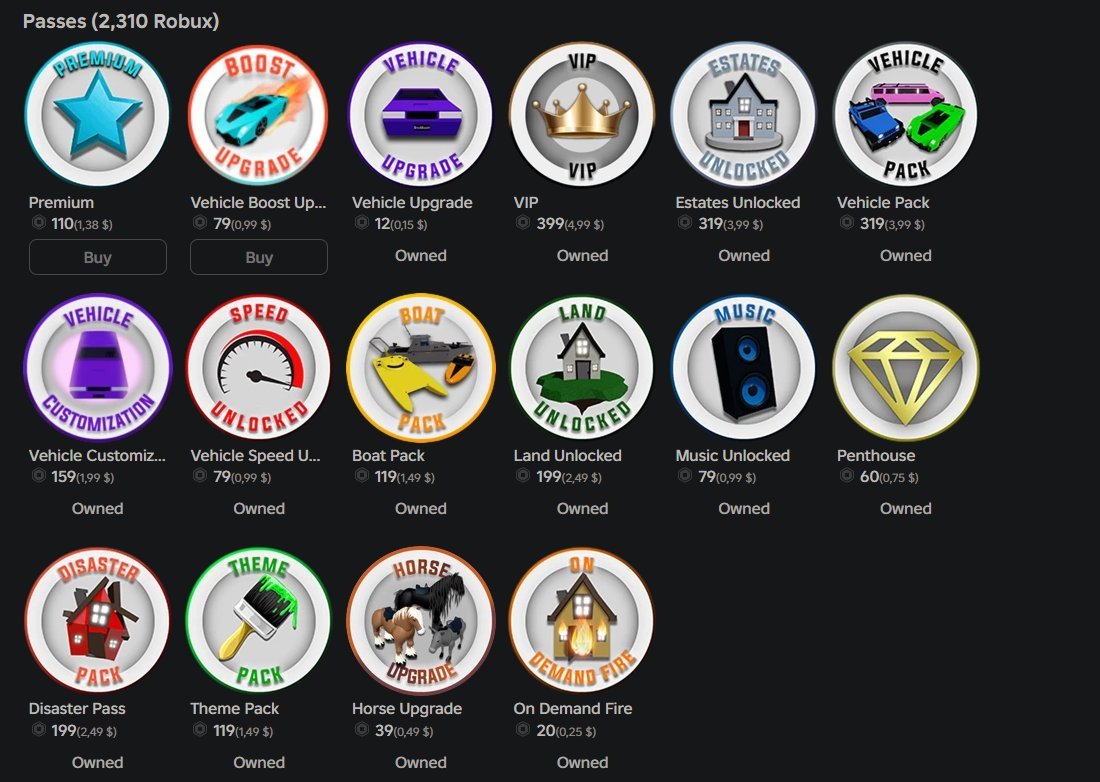 🏡 AUTO ISSUER 🏡 ACCOUNT WITH ALMOST ALL GAME PASSES IN BROOKHAVEN 🏡 4K+ DONATIONS 🏡, Sale, Voice chat: Yes