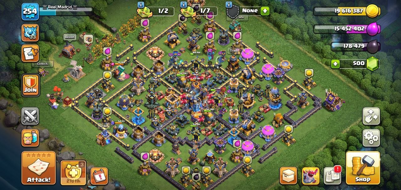 Full 18/ nice equip, 18 TH Main Village