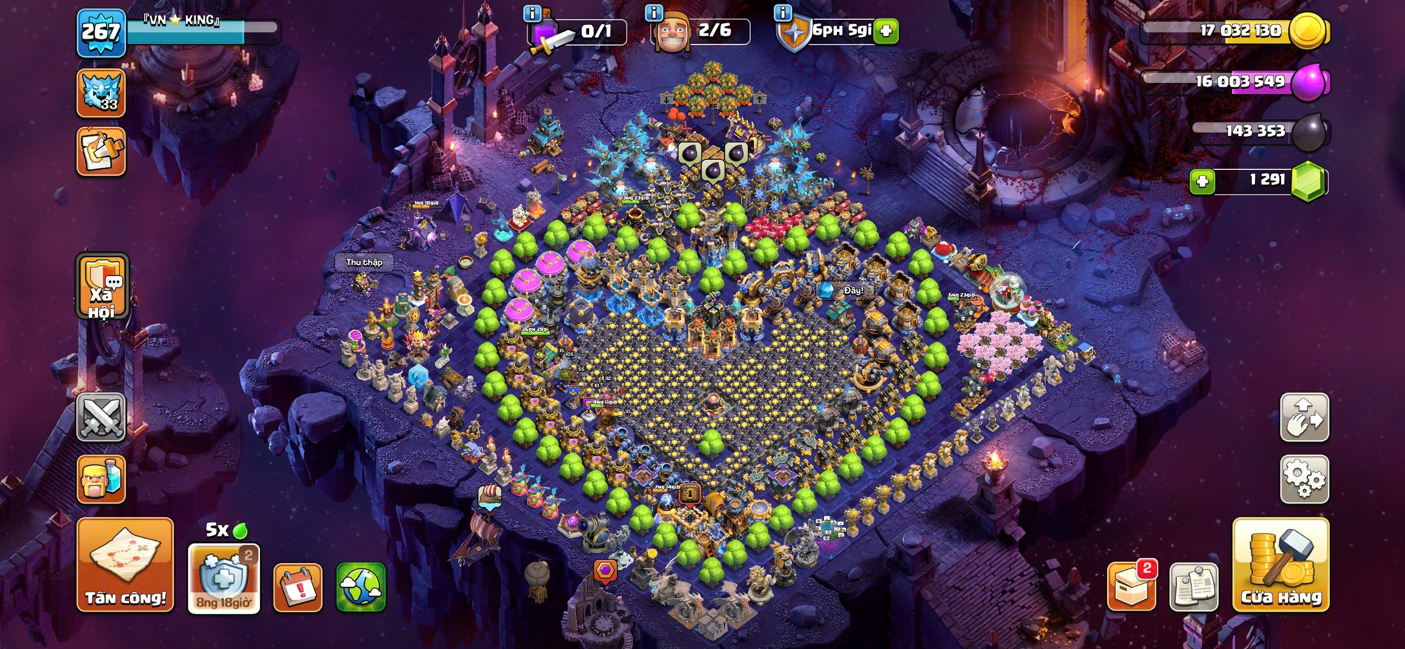 Th18 Max✅World Best Max Hero Equipment✅100% Buyer Like✅Huge Skins Scenery✅Full acces✅, 18 TH Main Village, 10 TH Builder
