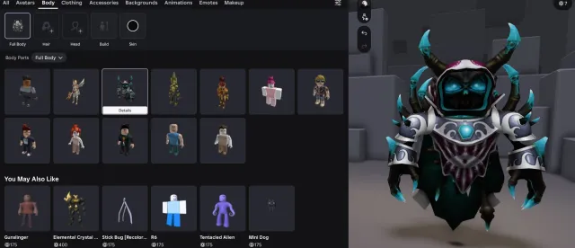 korblox Deathspeaker ORIGINAL total 61k robux, Sale, Voice chat: No