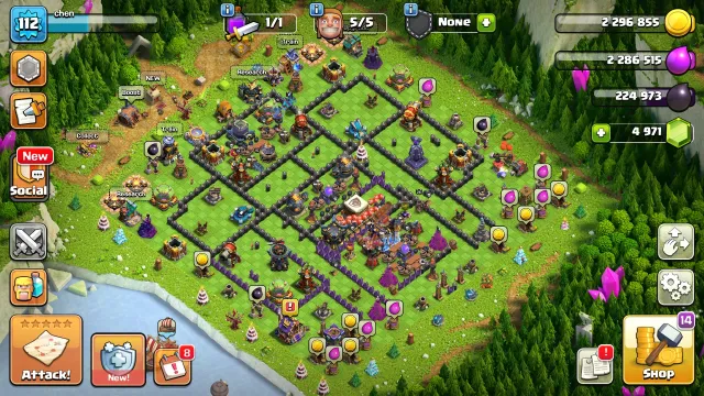 18 TH🏰4971 GEMS💎7 EPIC ITEMS🩸5 BUILDERS💯FREE NAME CHANGE🔥112 LVL🚀HEROES 19-26-6-12-6🛡️, 18 TH Home Village, 10 TH Builder