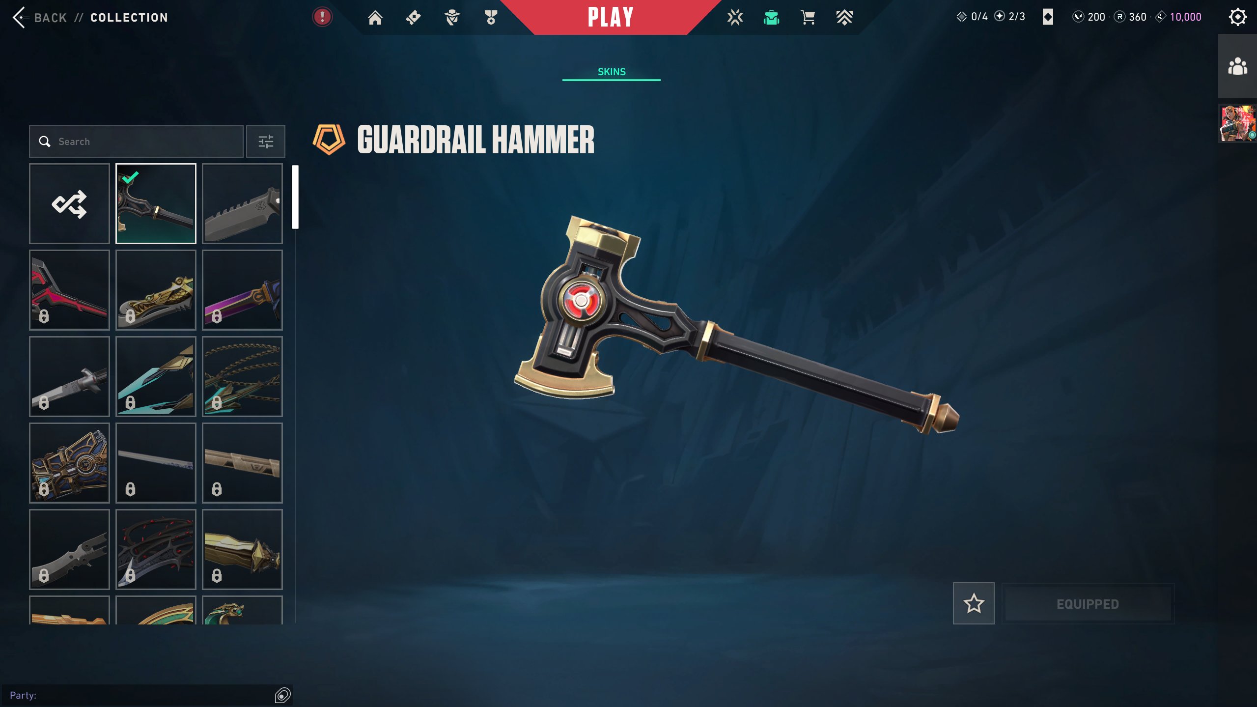 〖 1 Knife ✦︎ 14 Skins ✦︎ Guardrail Hammer ✦︎ Sandswept Sheriff 〗, Sale, Ranked unlocked, Agents: 22, Skins: 14