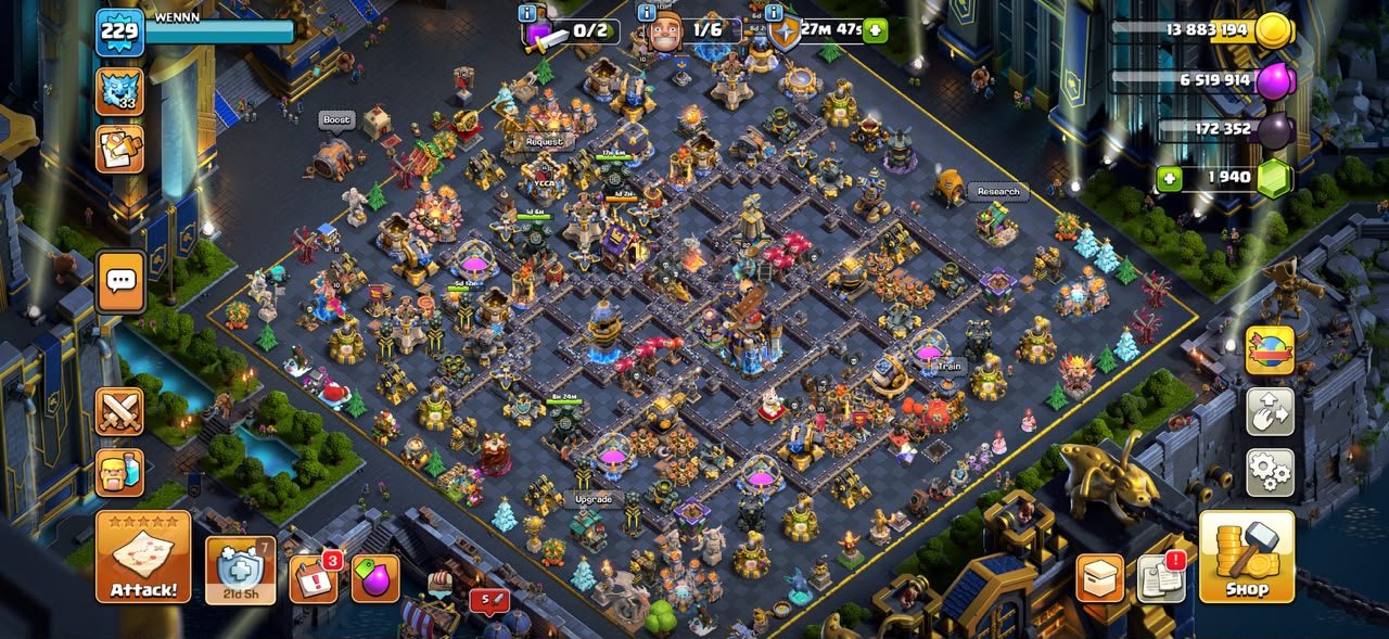 TH 18 Full Max Defense ✦ All Walls Max (Lvl 19) ✦ Heroes 85-108-82-82-47-11 ✦ All 17x Epic, 18 TH Main Village, 10 TH Builder