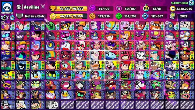 5 3x PRIMES, MASTER, 66 10-11 LEVELS, SKINS WORTH 42K, 61 BUFFS, 74 HYPERS, WITH EMAIL, KZ PRICES, 97000 trophies, 107 brawlers, 64 primes