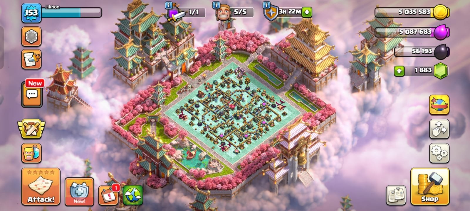 🏆 TH14 FULL MAXED 🏆 YEAR OF THE FIRE HORSE SCENERY 🏆 RAREST WAR ARENA SCENERY 🏆 9X Epic equipment, 14 TH Main Village