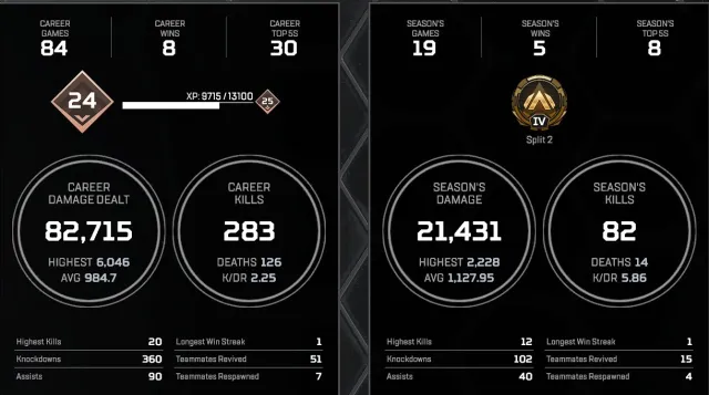 |EAapp| SEASON 30\S2 - GOLD IV |SEASON 1 BADGE| 4K 20 kills | 26 APEX PACKS, Золото, 24 уровень, Реликвия: Нет