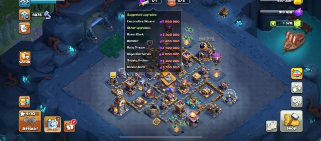 Th18➤легенда lll➤5,800+ выигранных звезд войны➤Иду к 6 макс героям➤Почти 8 эпиков макс➤70% скидка в магазине, 18 ТХ Родной Деревни, 10 ТХ Строителя