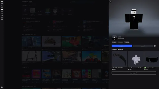 account with limited items and leveling in games total 6000 robux, Sale, Voice chat: Yes