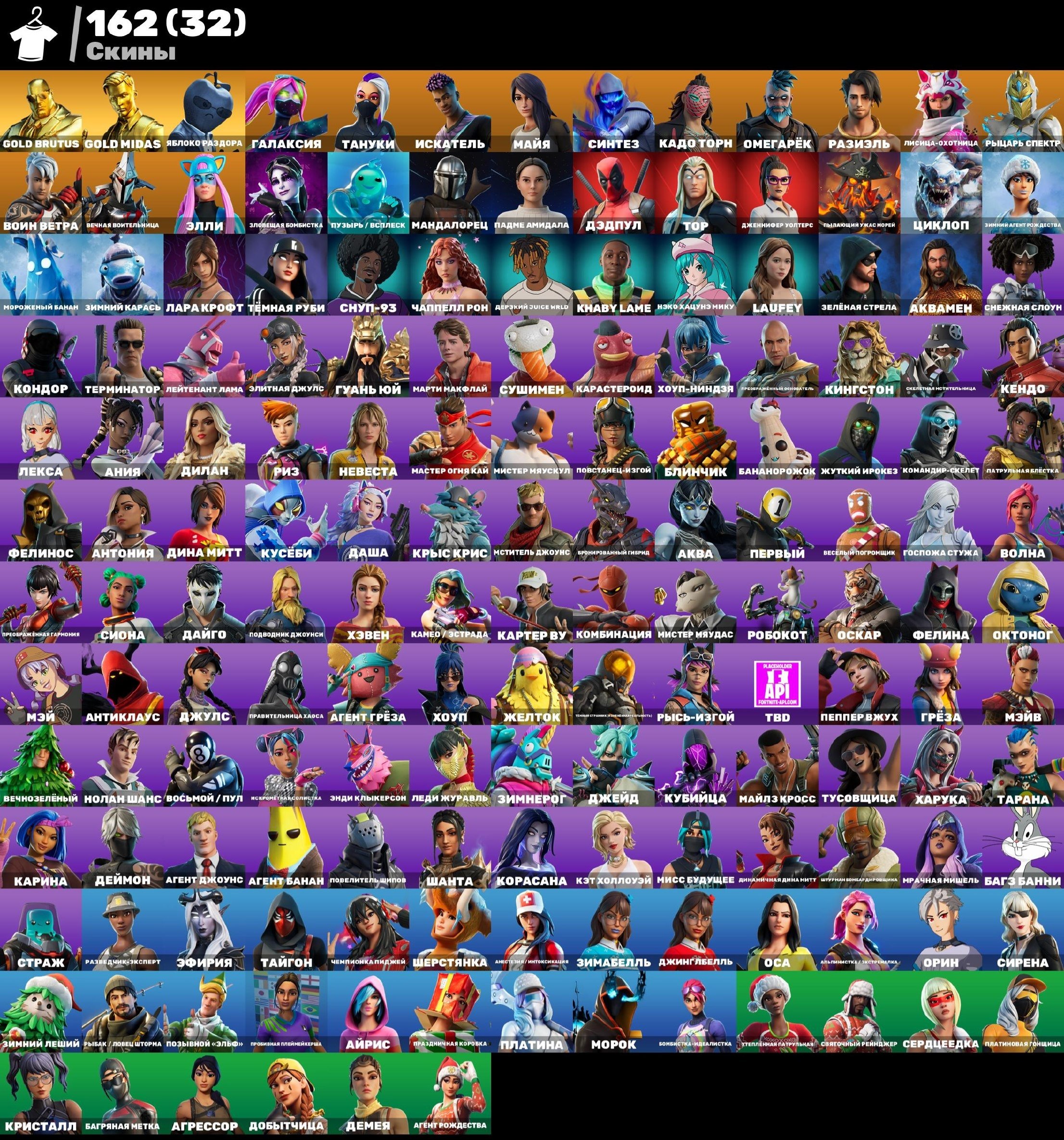 🔥Party Girl🔥Padme Amilada🔥Lara Croft🔥Agent Christmas🔥Anya🔥Deltic Travis🔥Rampage🔥, Sale, skins 162