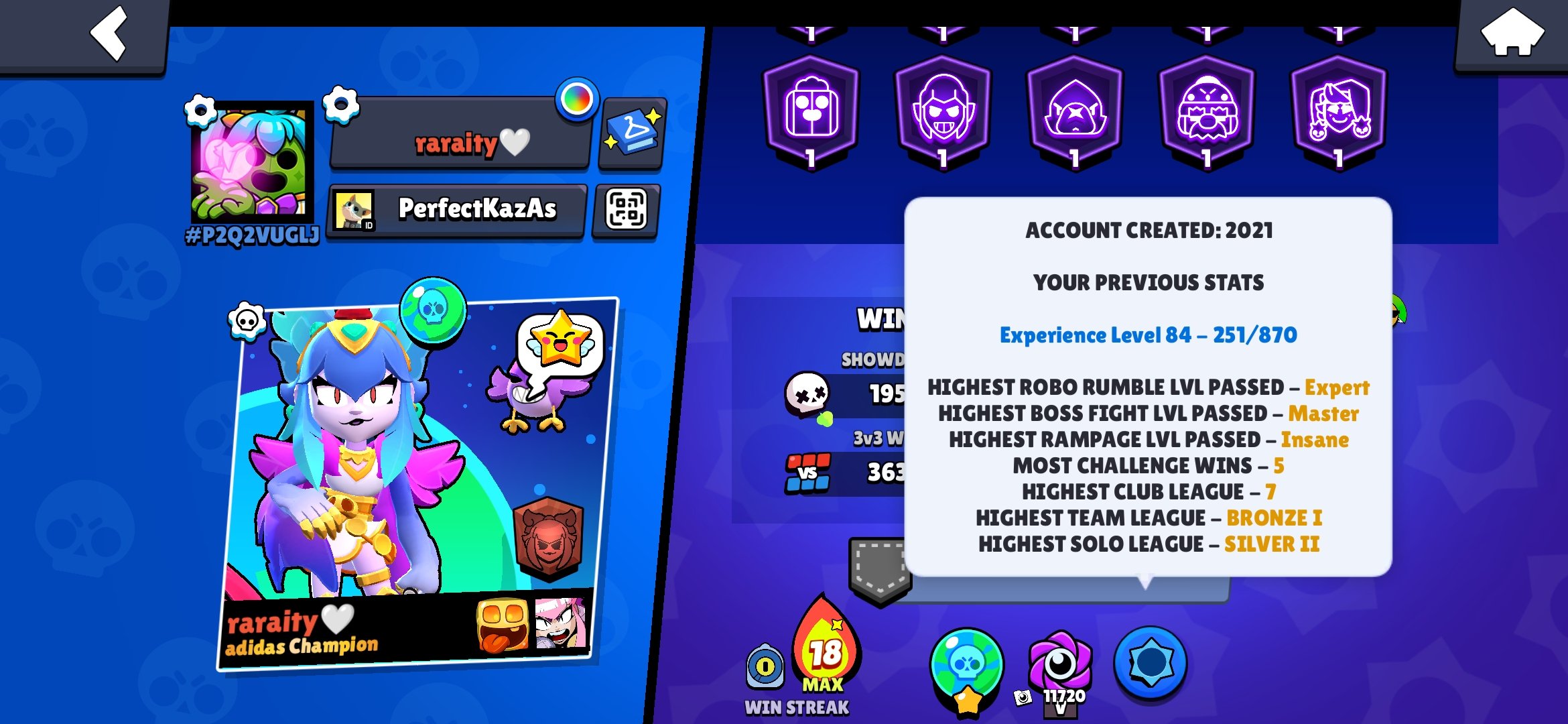 🏆41713🏆【🎴 104 FIGHTERS (NO NORI) 🎴】【⚡30-11 POWER (21 HYPER)⚡】【😎 OLD DONAT ACC 2021😎】【👑130 GEMOV👑】, trophies 41713, brawlers 104, primes 14