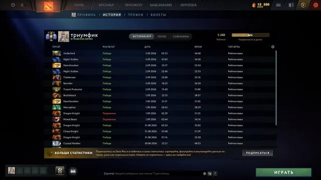 ✅5300 MMR✅ЛИЧНЫЙ АКК✅КАЛИБА✅MAIN POOL✅2015ГОД АКК✅40 ЖЕТОНОВ РОЛЕВОГО✅DOTA+ НА МЕСЯЦ✅ВОЙС, Продажа, 5300 MMR, 9000 порядочности, 9000 вежливости, 1621 матчей, 2135 часов