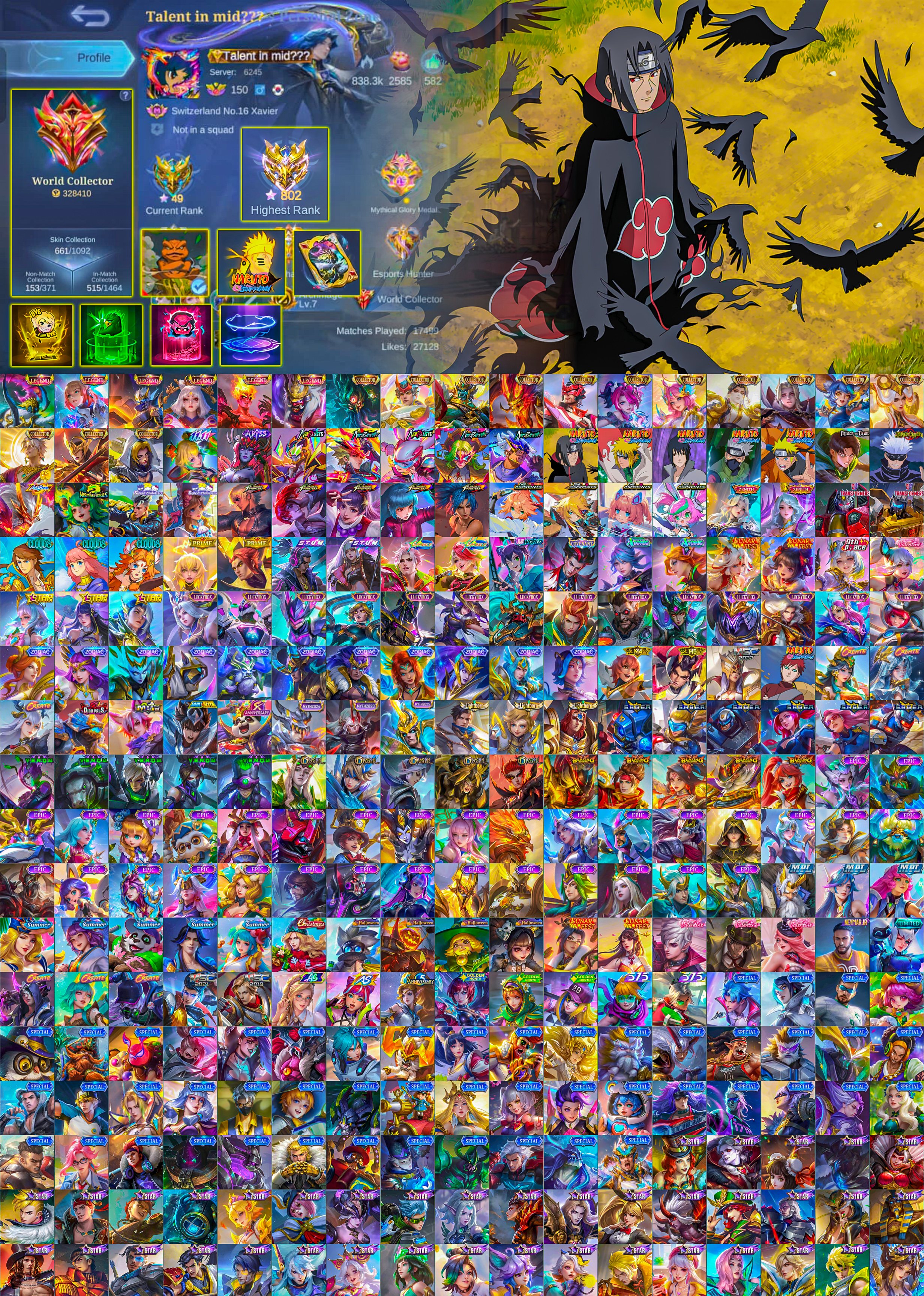 🔥Full Neo Beasts Set, Naruto (5/6), Clouds, KOF (5/6)🔥 802 Stars 🔥
