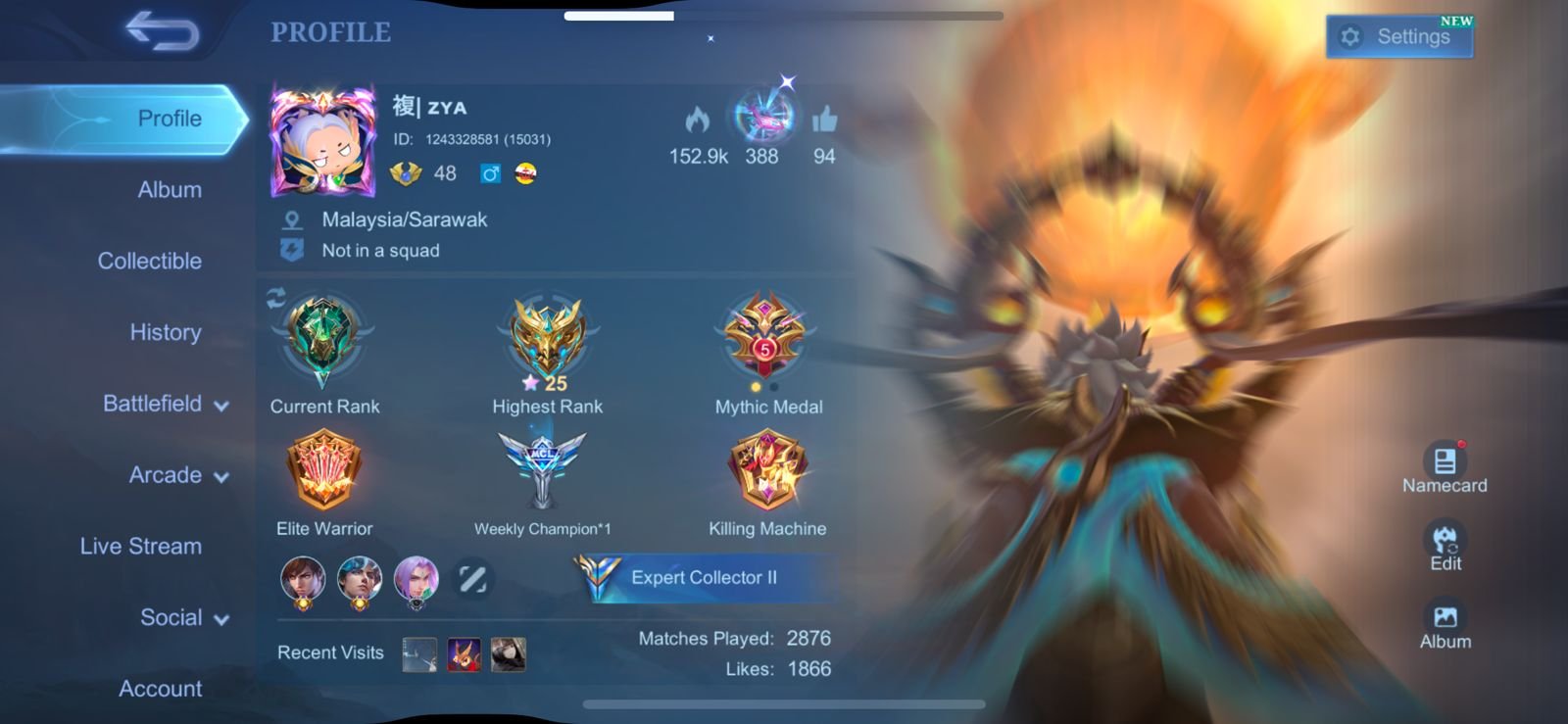 #305⚡Collector Natalia | Florin San Rio | Box Alpha, Leomord, Martis | 7 Epics⚡, Sale, Rank: Epic, Level: 48, Winrate: 53%, Heroes: 90, Skins: 160