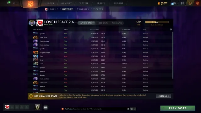 ✅ Властелин 4 ✅ ®️ 52 ЛВЛ ®️ 🎯 РЕЙТИНГ ОТКРЫТ 🏆 100/100 ч ⏱️ Мейнпул, Продажа, 4407 MMR, 11547 порядочности, 11547 вежливости, 1464 матчей, 2002 часов