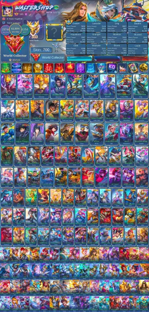 🔥333 Maxed🔥High MMR🔥Hero Lance-Bruno-Chou;Legends(6)Alpha;11.11Haya;Ling Shen;Call of the Jungle🔥, Sale, Rank: Mythical Immortal, Level: 165, Win Rate: 65%, Heroes: 137, Skins: 700
