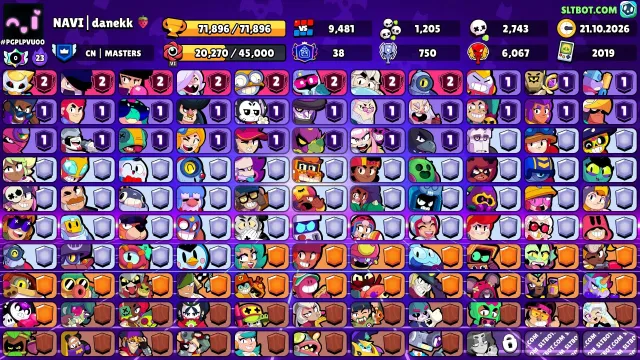 all about the account in the description, 71896 trophies, 106 brawlers, 38 primes