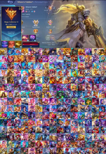 Roger prime🔥 Kung fu panda set🔥 Lance Dawning🔥 Alpha abyss🔥 4x legends🔥, Продажа, Ранг: Мифический, Уровень: 72, Процент побед: 60%, Герои: 133, Облики: 477