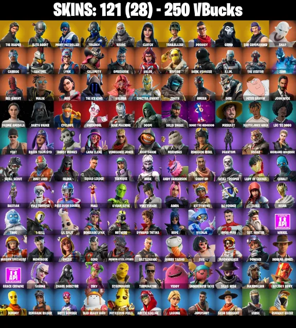 [PC/XBOX] 121 skins | The Reaper | Renegade Raider | Elite Agent | Point Patroller | 250 VB, Sale, skins 121
