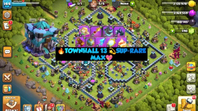 🌺 TH13✨RARE 🔥 9x EPIC EQIP💫 || HERO 70-68-44-45-20✨ || XP-144💥 || HERO SKIN || SAFE ACC💯, 13 TH Родной Деревни, 4 TH Строителя