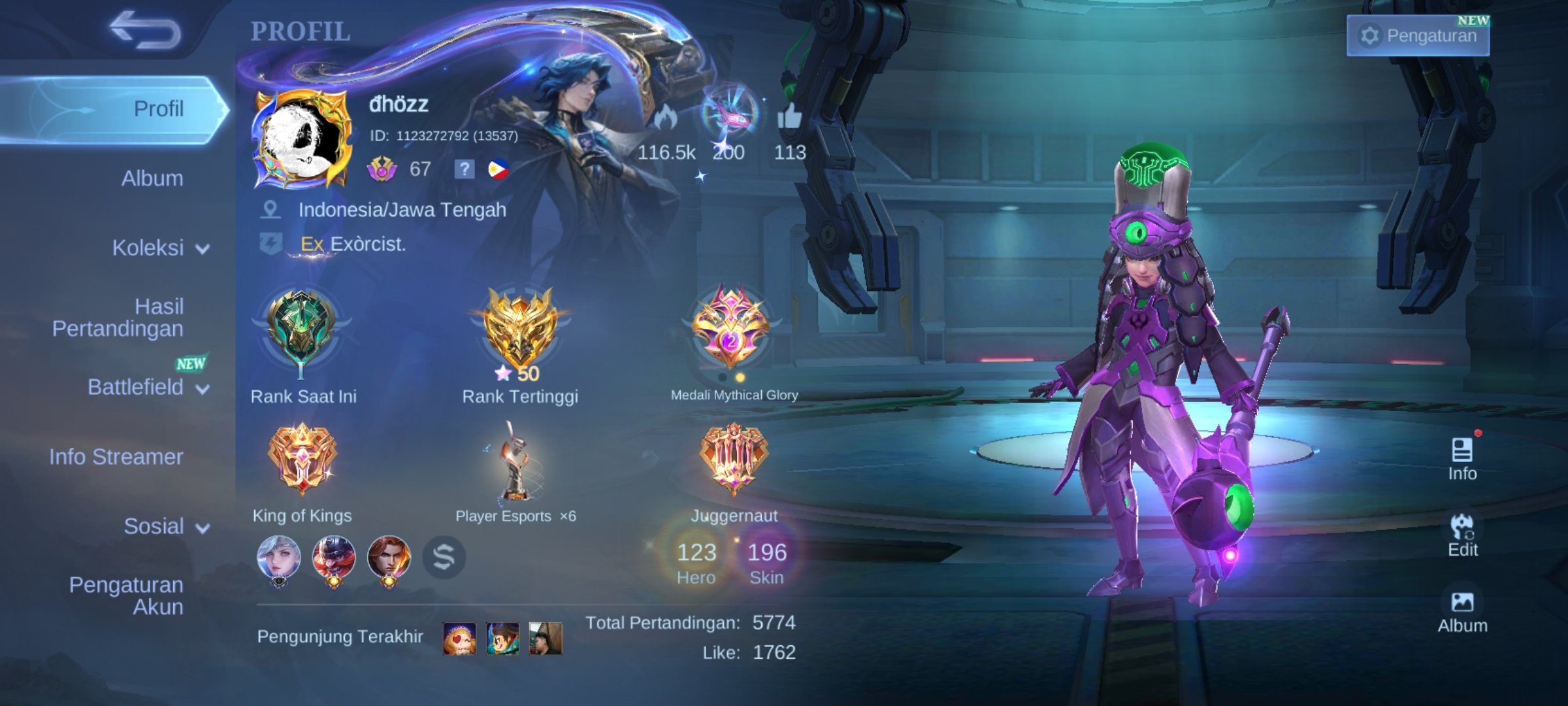 SAFE & CHEAP | EMBLEM MAX, RECALL EPIC ABYSSAL THUNDER, AND HAVE 22 EPIC SKIN, Sale, Rank: Legend, Level: 97, Winrate: 53%, Heroes: 127, Skins: 196