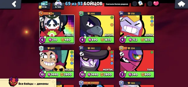 🔥JUICY OLD ACCOUNT🔥 KAZE, LOTS OF COOL SKINS, trophies 17518, brawlers 70