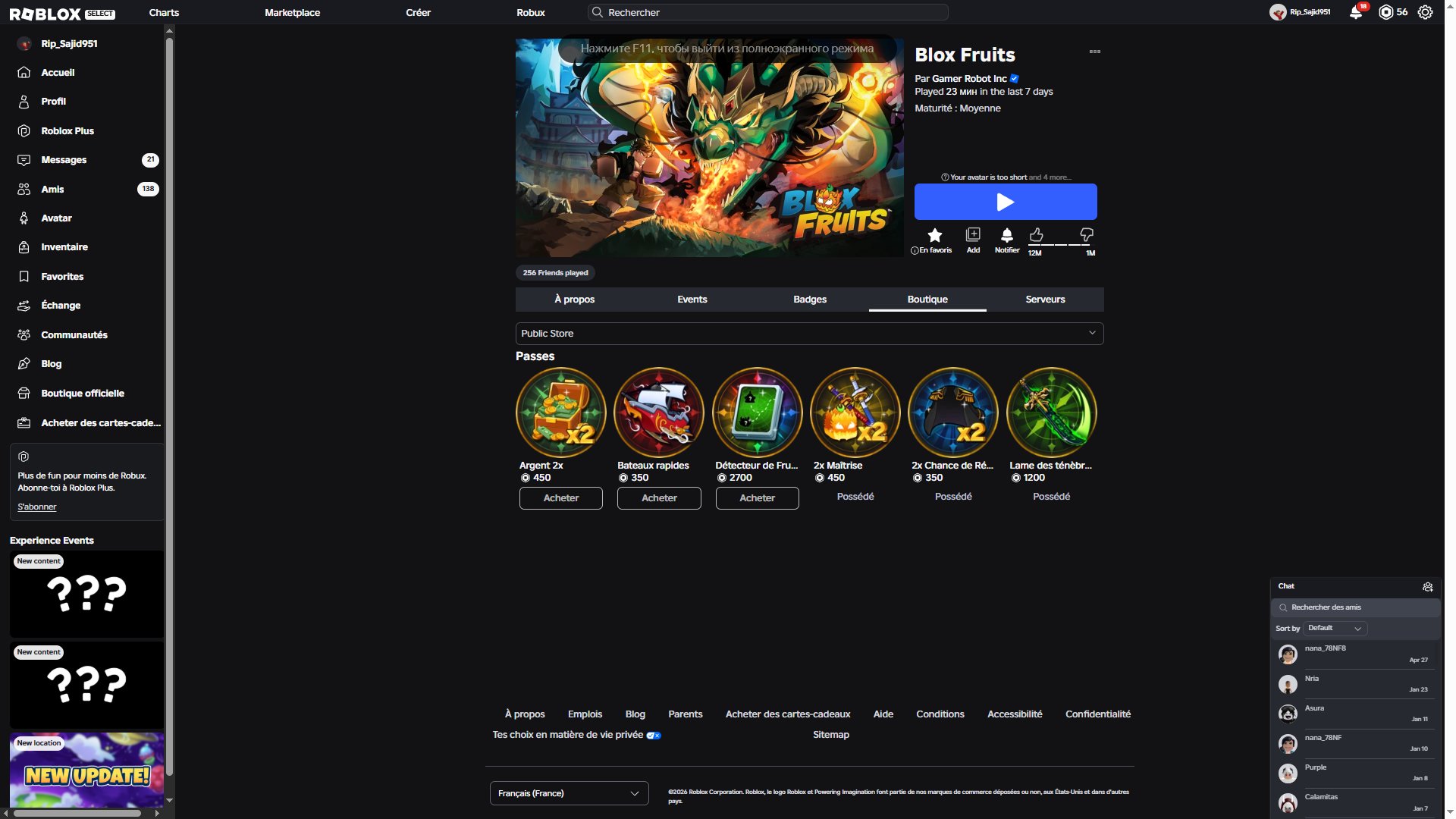 ❄️Blox Fruit ACCOUNT❄️ PERM:DRAGON TOKEN,KITSUNE,ALL GAME PASSES,OTHER DETAILS IN DESCRIPTION, Sale, Voice chat: No