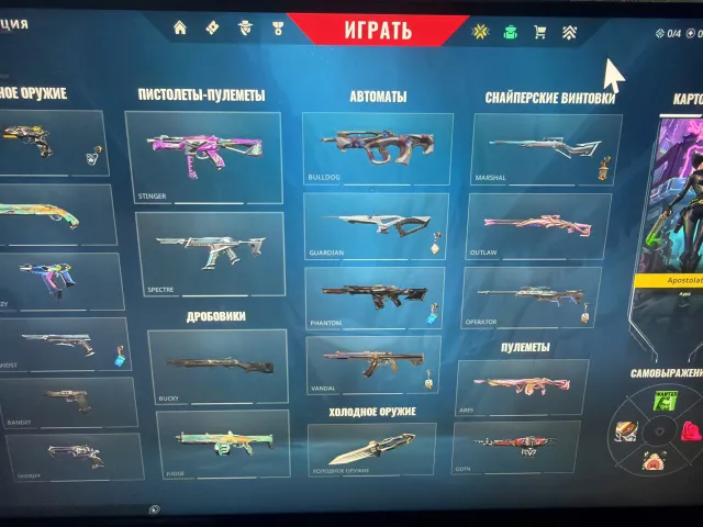Not all skins are present in the screenshots, Sale, Gold 1, Agents: 29, Skins: 55