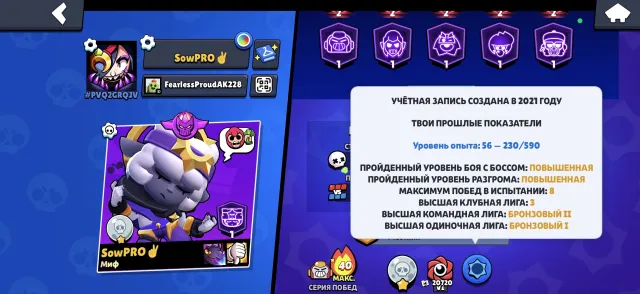 ⭐Account 2021⭐Lunar Glory🌕Vince🌸Skins worth 30k gems, 66000 trophies, 108 brawlers, 46 primes