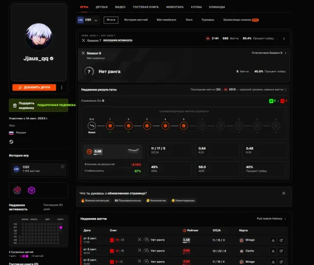 🧡 PRIME 🧡 REG 2023 1110 MATCHES 🧡 3142 ELO 🧡 VERIFICATION 🧡 NATIVE EMAIL 🧡 1000 FP 🧡 1 MEDAL, Sale, Inventory empty, Has PRIME, 1 CS Rating, FACEIT, 3142 ELO, Registered: Yes